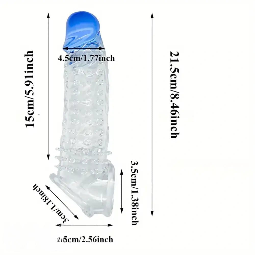 Clear textured penis sleeve, photo 3