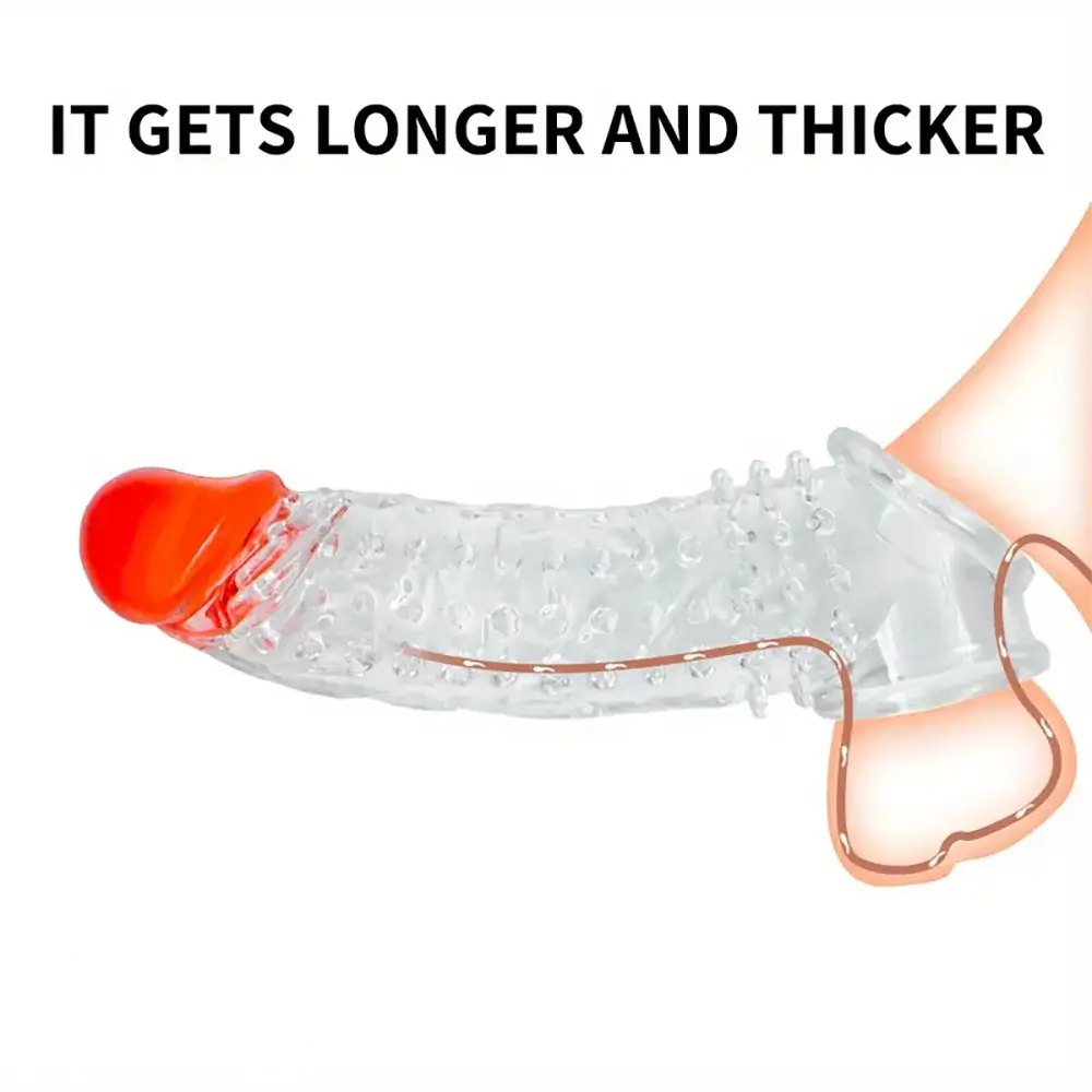Clear textured penis sleeve, photo 8