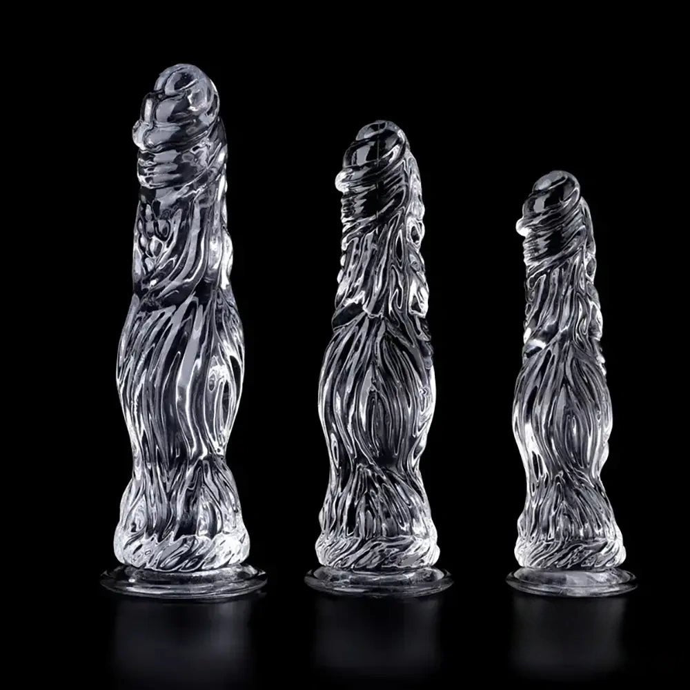 Clear textured realistic dildo, photo 1