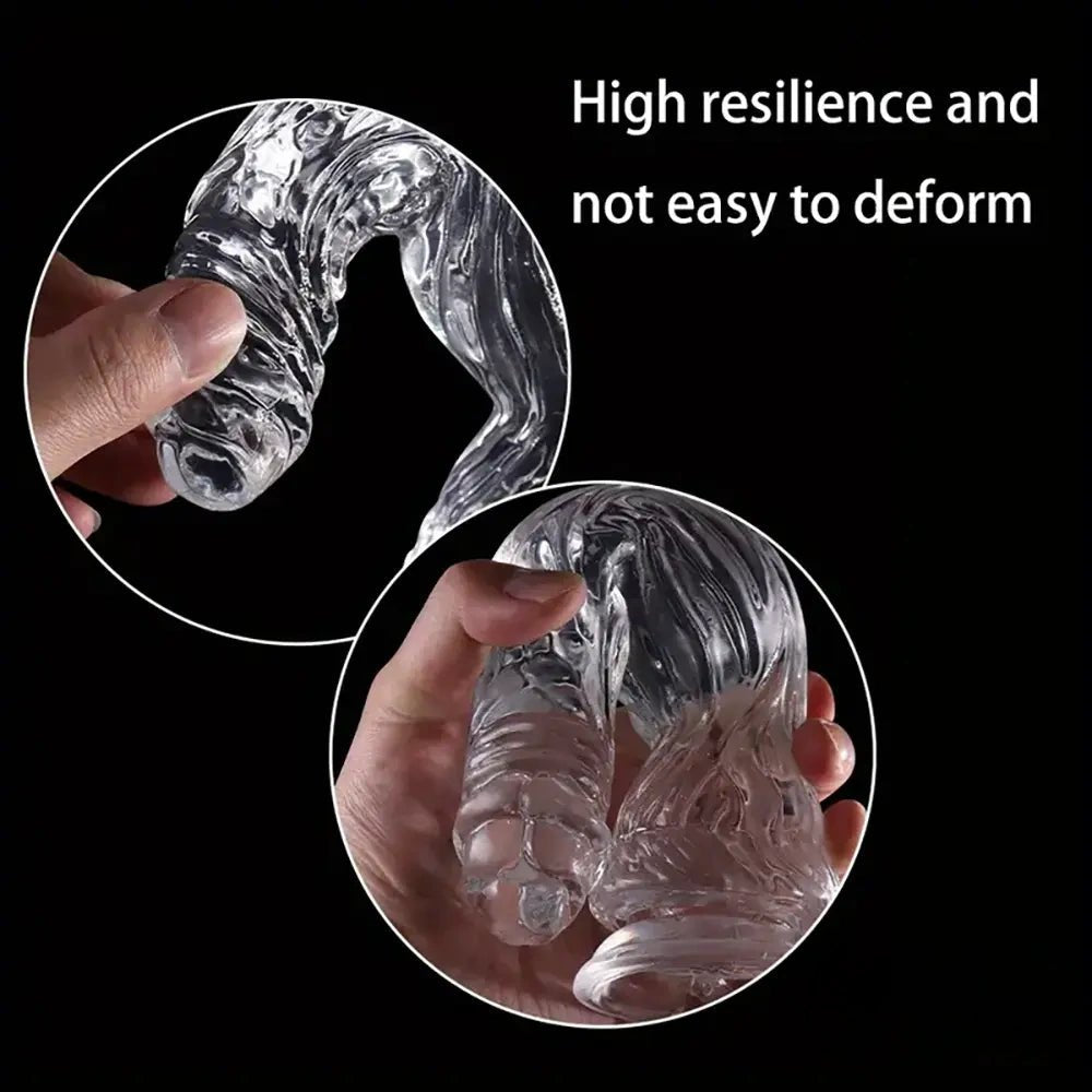 Clear textured realistic dildo, photo 12