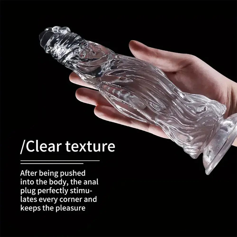 Clear textured realistic dildo, photo 14