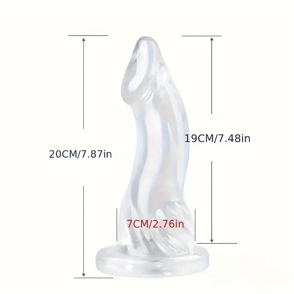 Clear TPE realistic dildo with suction cup base, photo 5