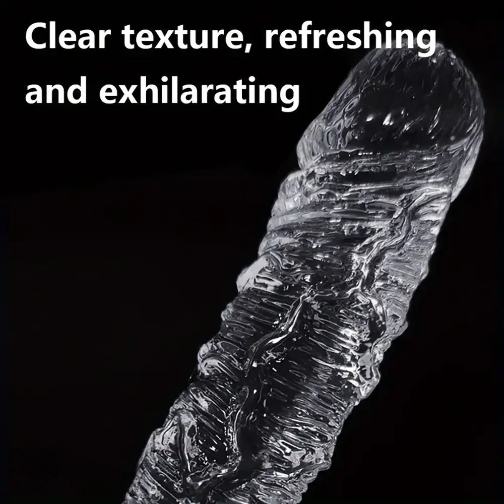 Clear tpe ridged realistic dildo, photo 2