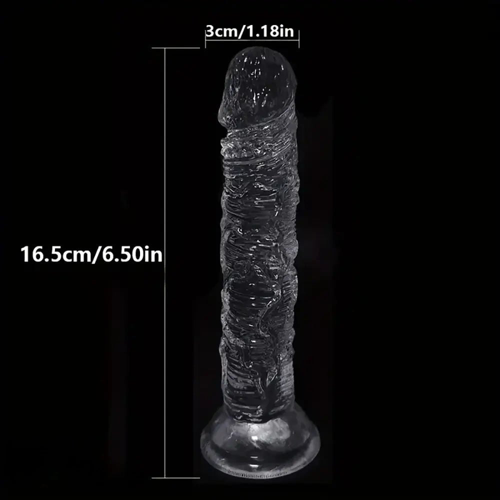 Clear tpe ridged realistic dildo, photo 3