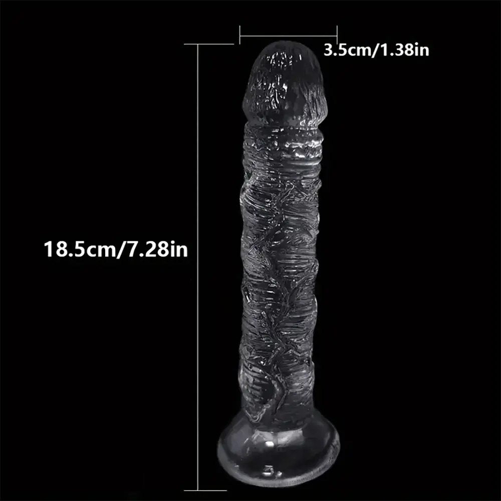Clear tpe ridged realistic dildo, photo 5
