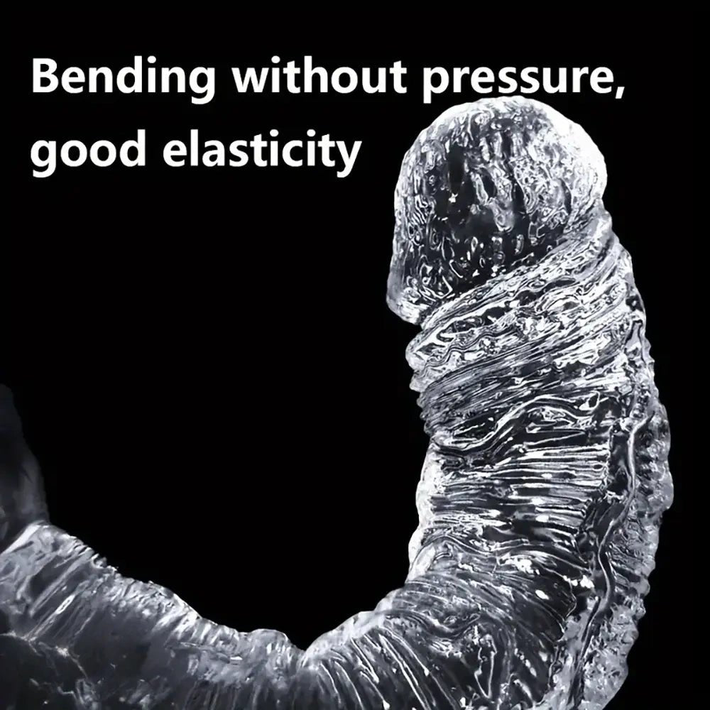 Clear tpe ridged realistic dildo, photo 6