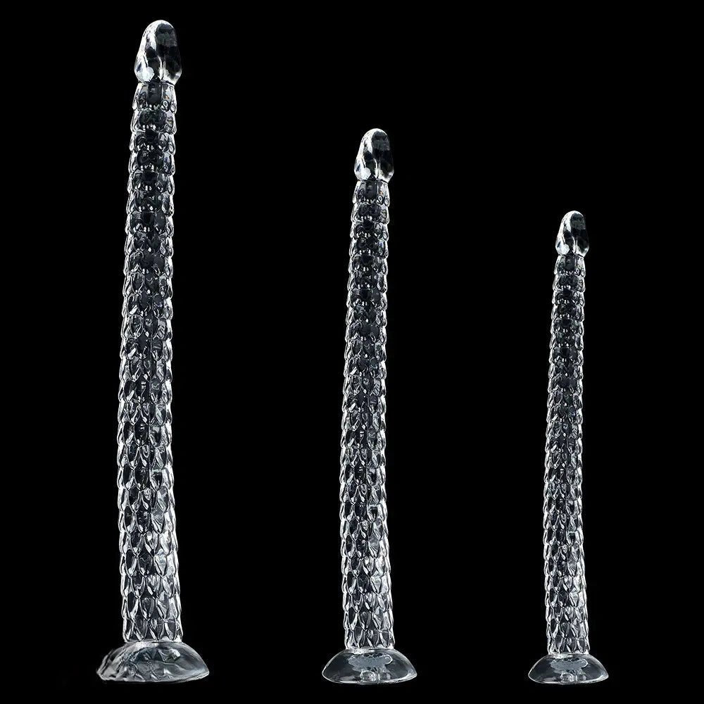 Clear scaled texture tpe dildo, photo 1