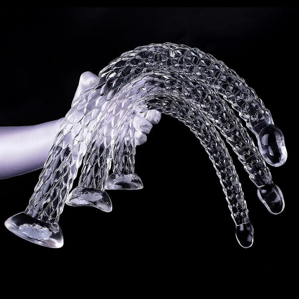 Clear scaled texture tpe dildo, photo 12