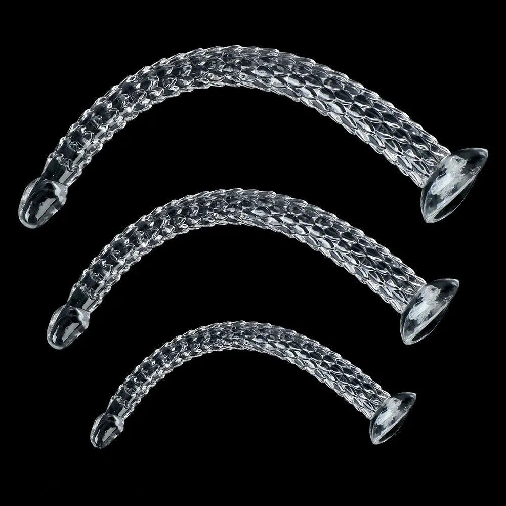 Clear scaled texture tpe dildo, photo 2