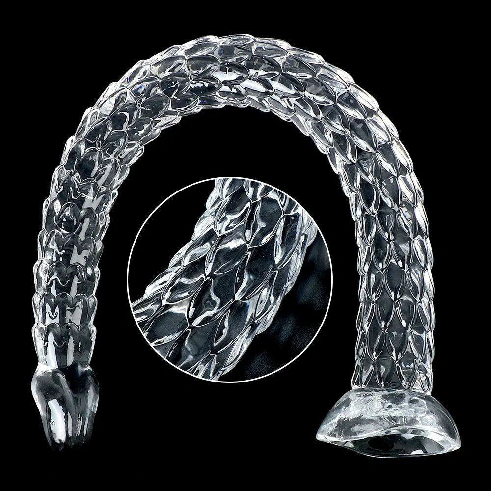 Clear scaled texture tpe dildo, photo 4