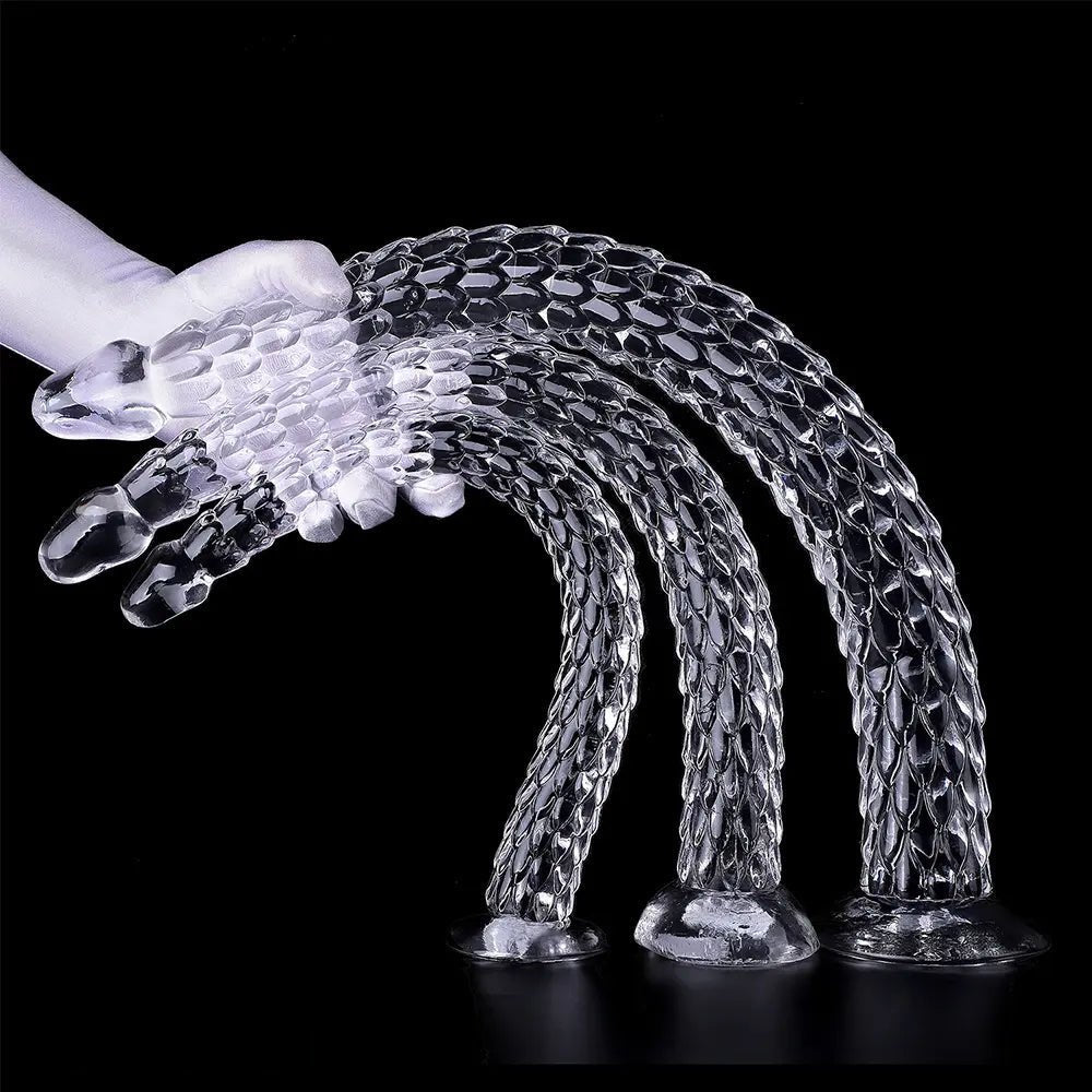 Clear scaled texture tpe dildo, photo 5