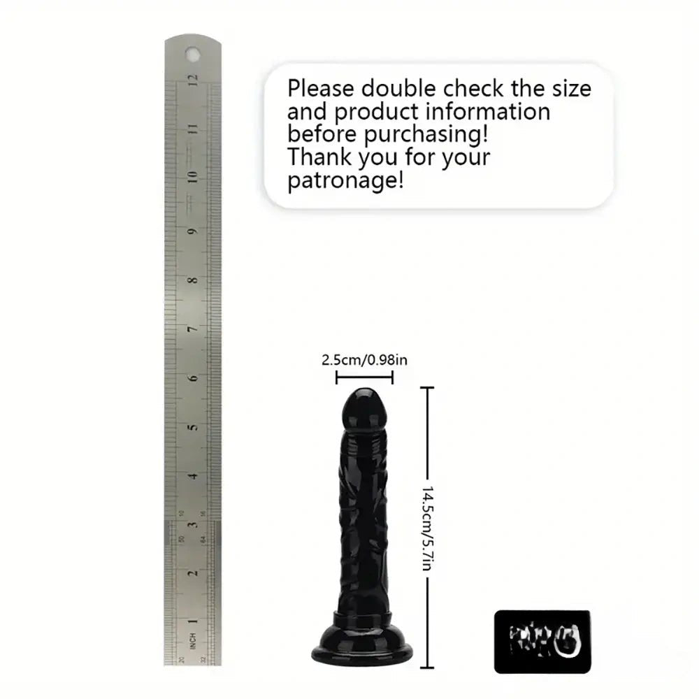 Black tpe suction cup dildo