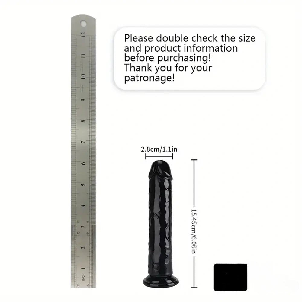 Black tpe suction cup dildo