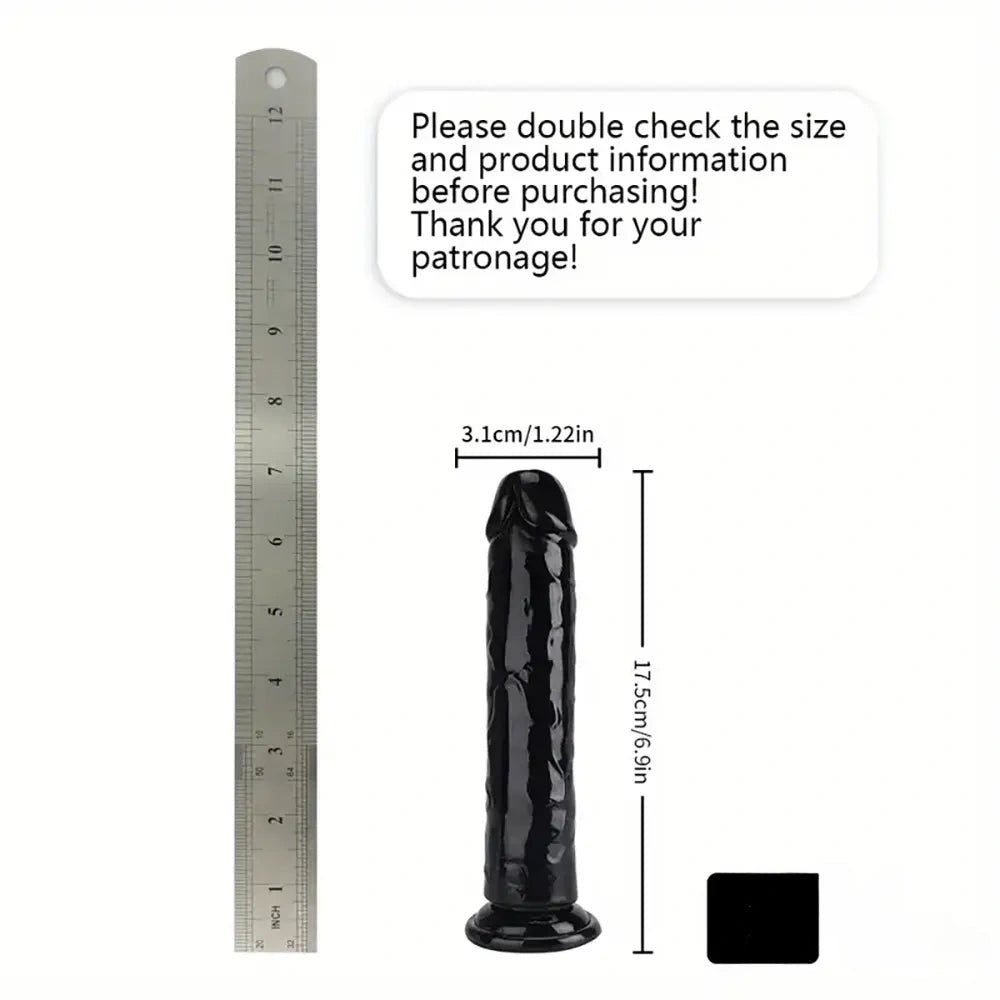 Black tpe suction cup dildo