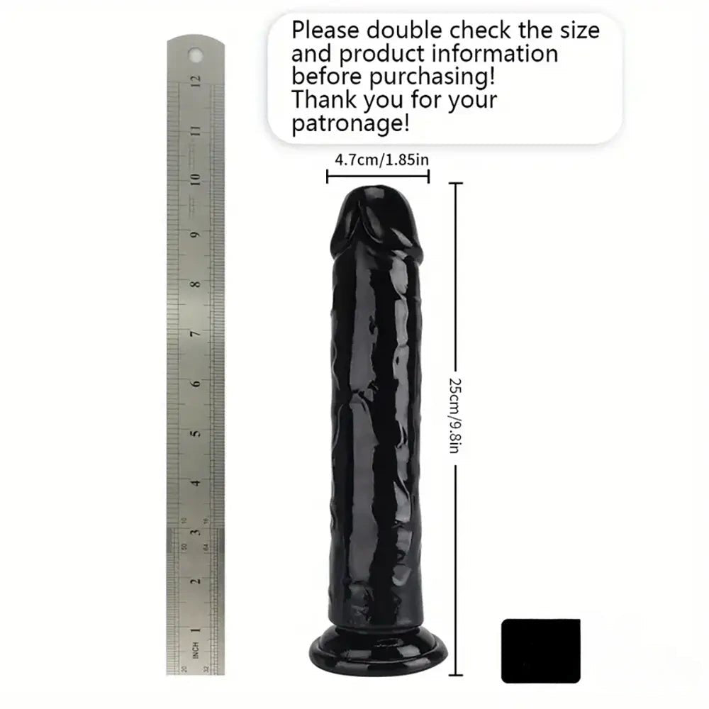 Black tpe suction cup dildo