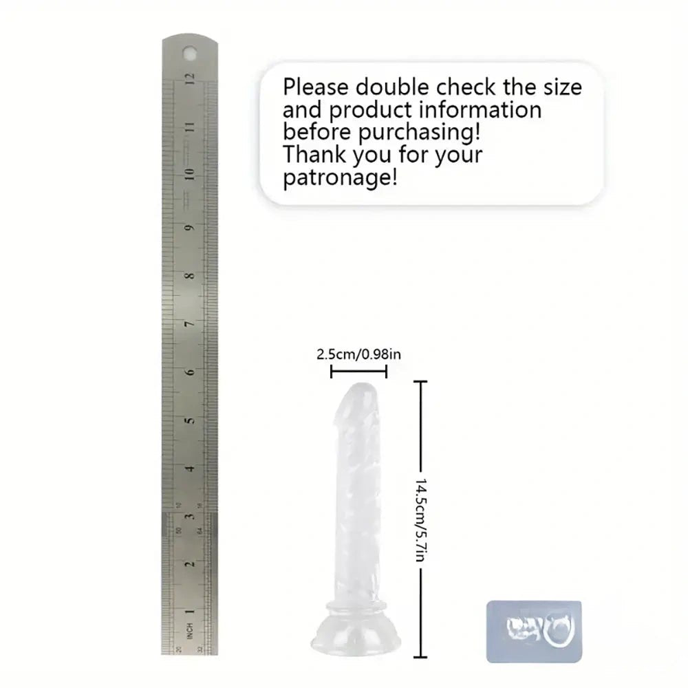Clear tpe suction cup dildo
