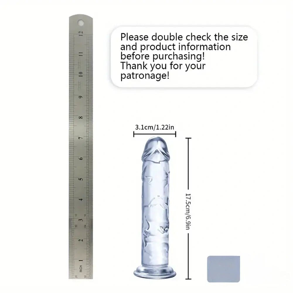 Clear tpe suction cup dildo