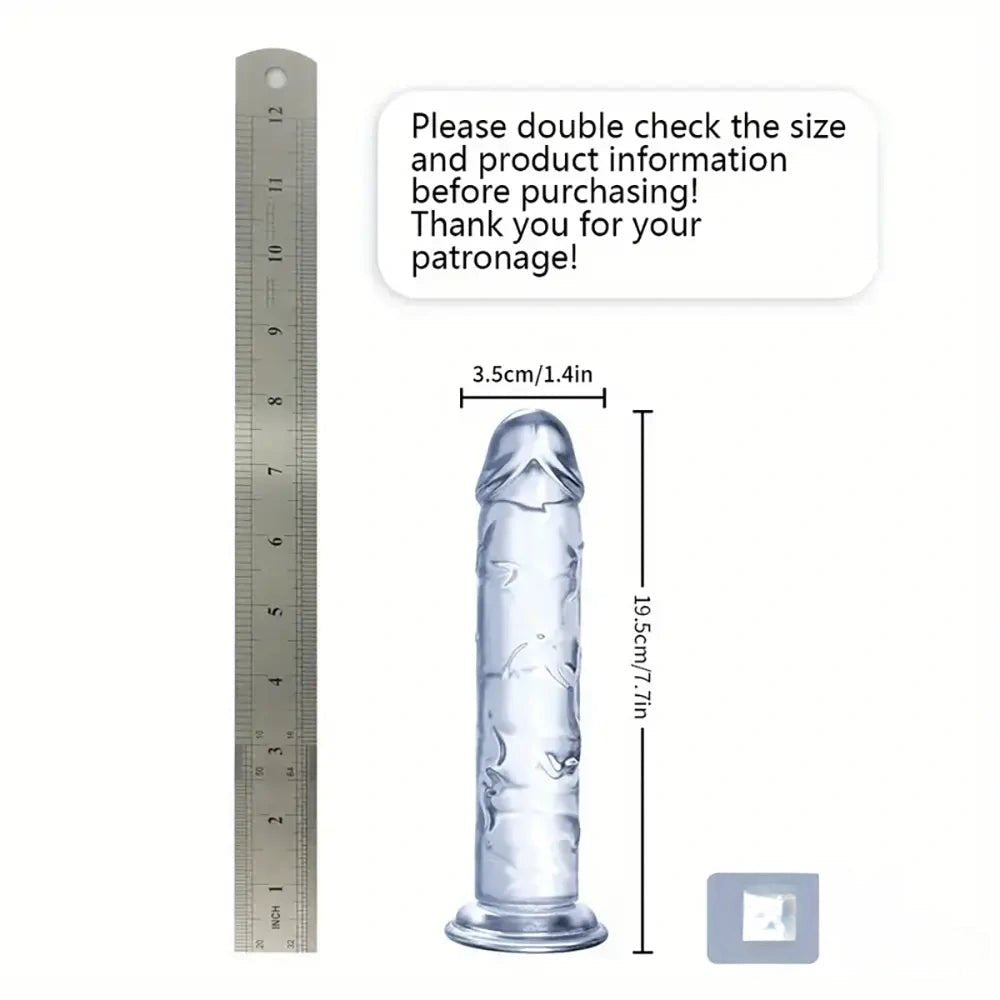 Clear tpe suction cup dildo