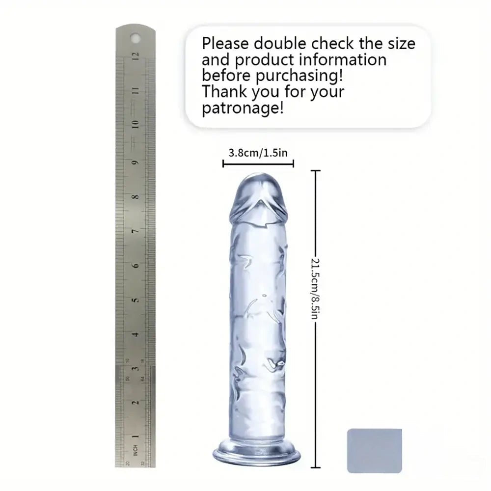 Clear tpe suction cup dildo