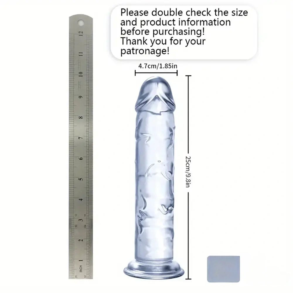 Clear tpe suction cup dildo