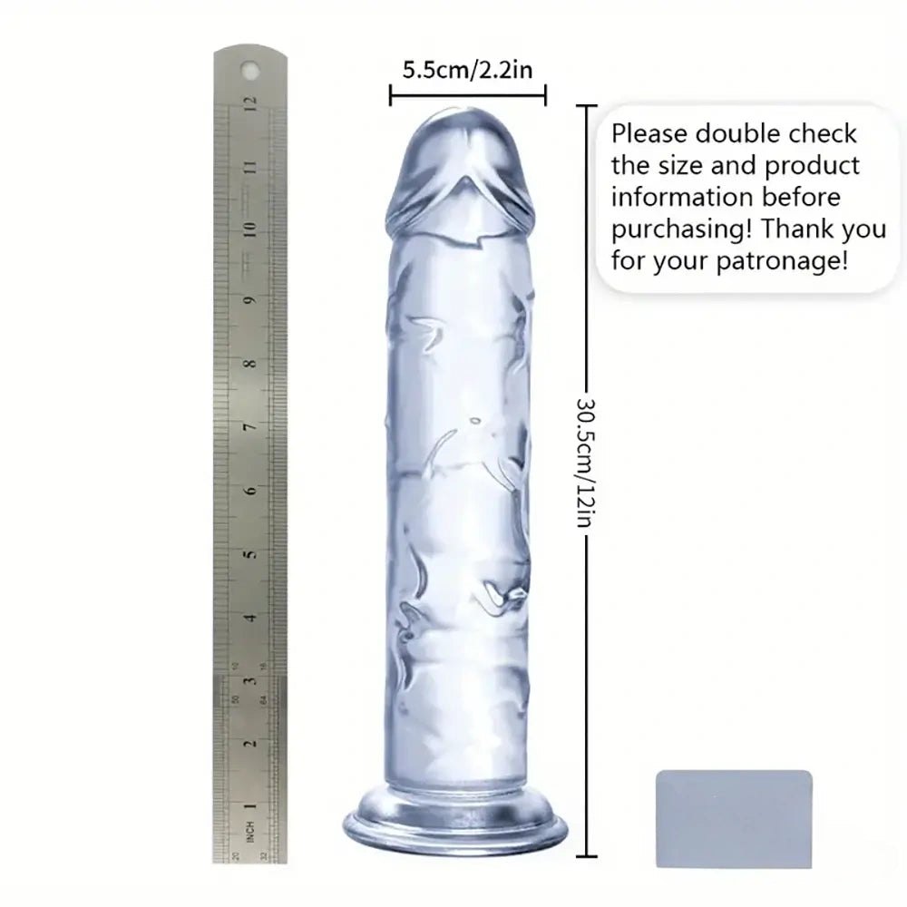 Clear tpe suction cup dildo
