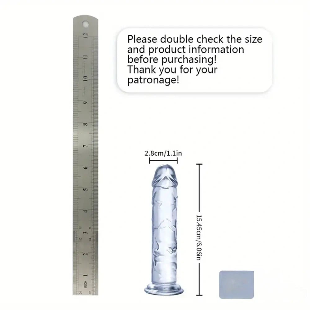 Clear tpe suction cup dildo