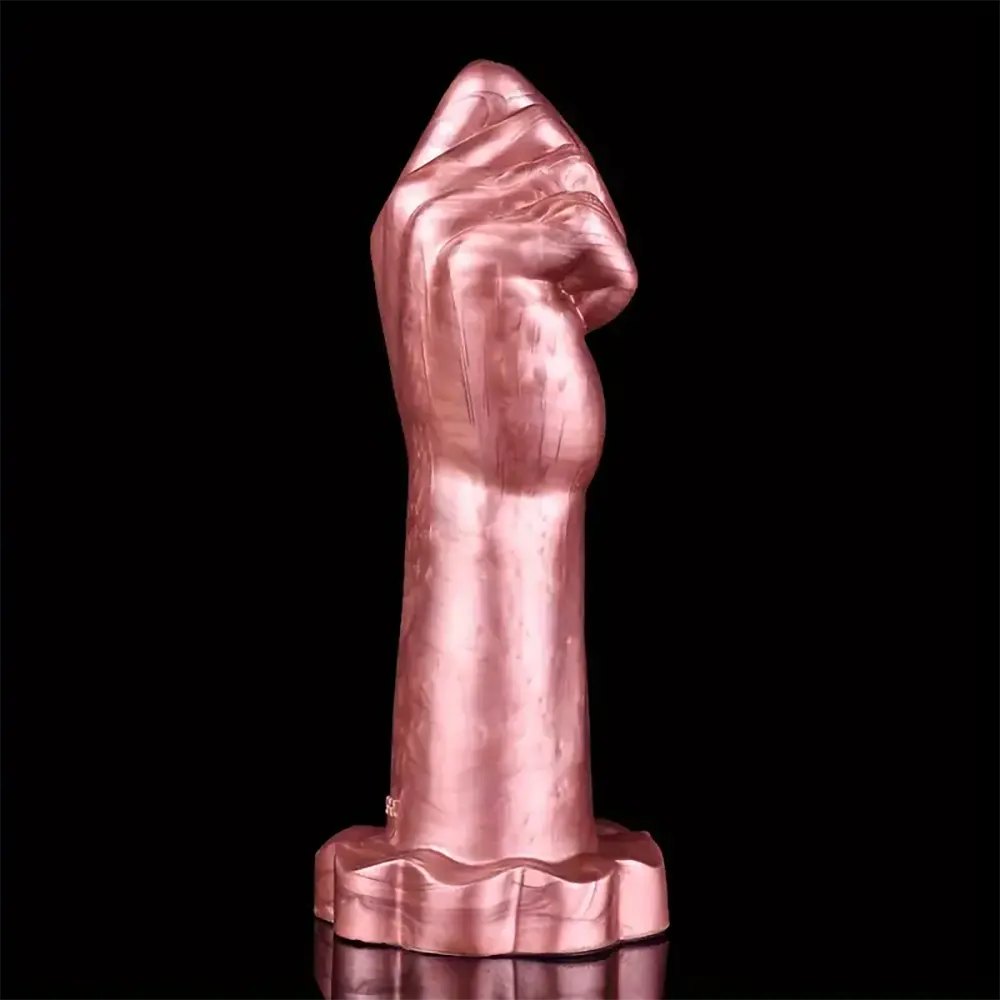 Metallic brown clenched fist fantasy dildo, photo 2