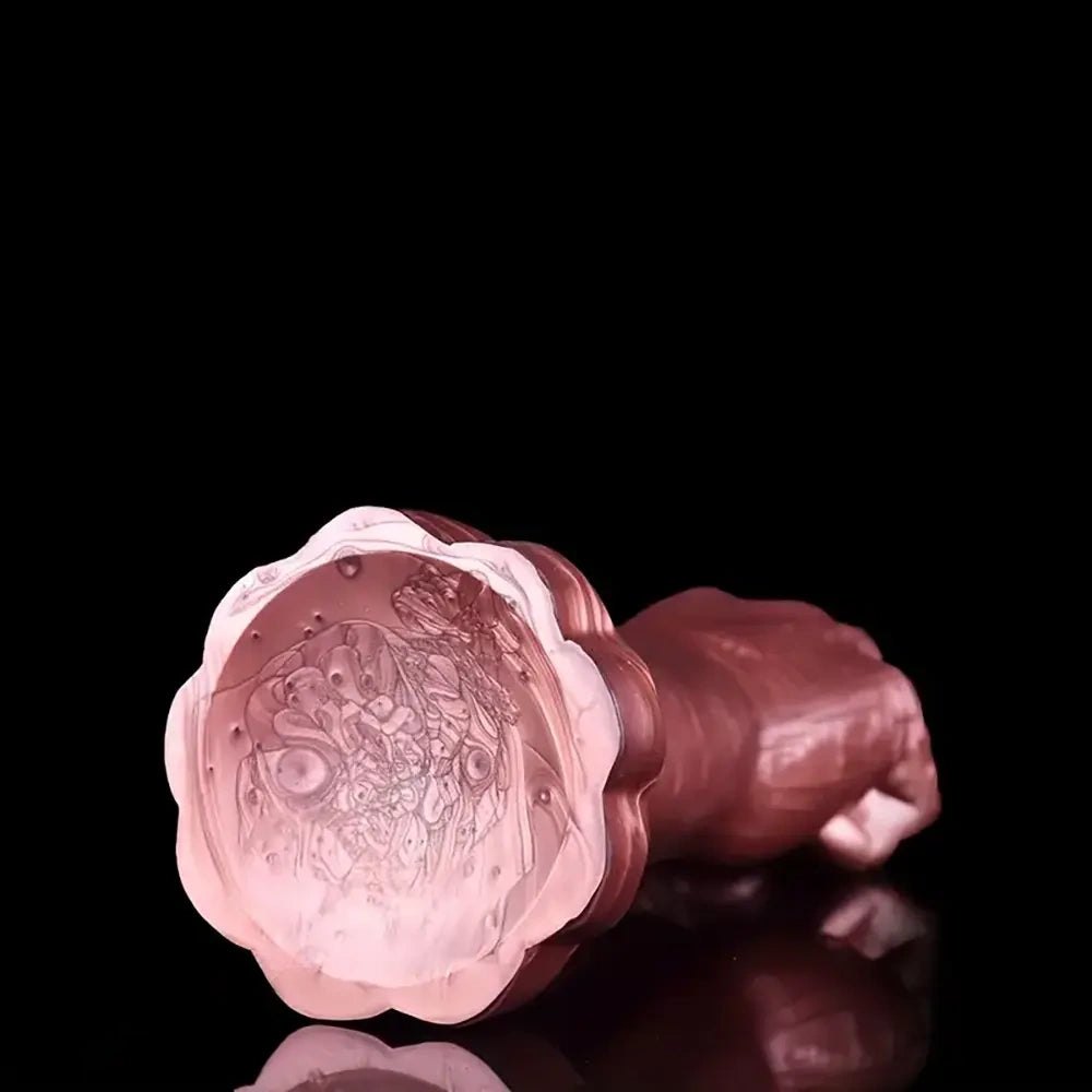 Metallic brown clenched fist fantasy dildo, photo 3