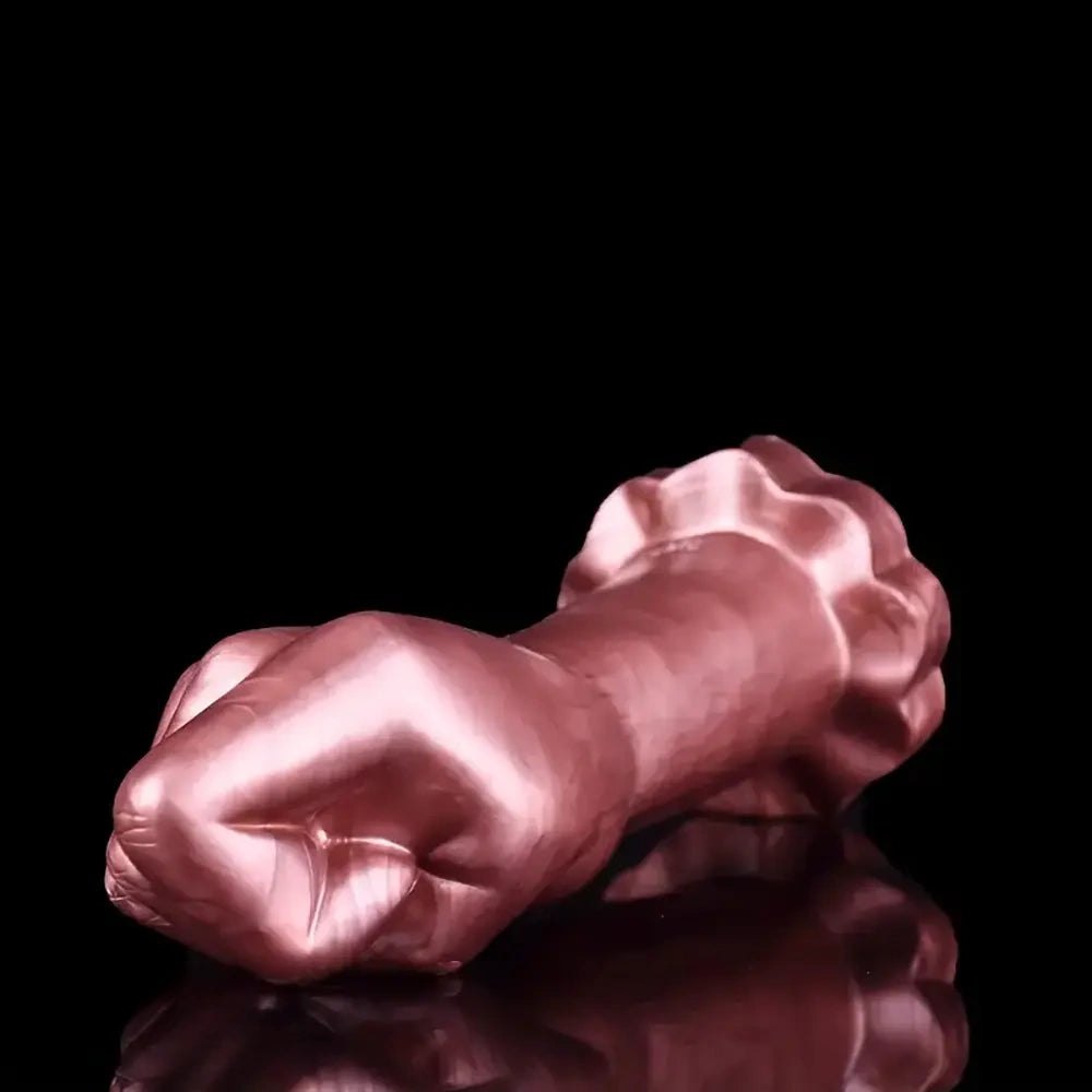 Metallic brown clenched fist fantasy dildo, photo 6