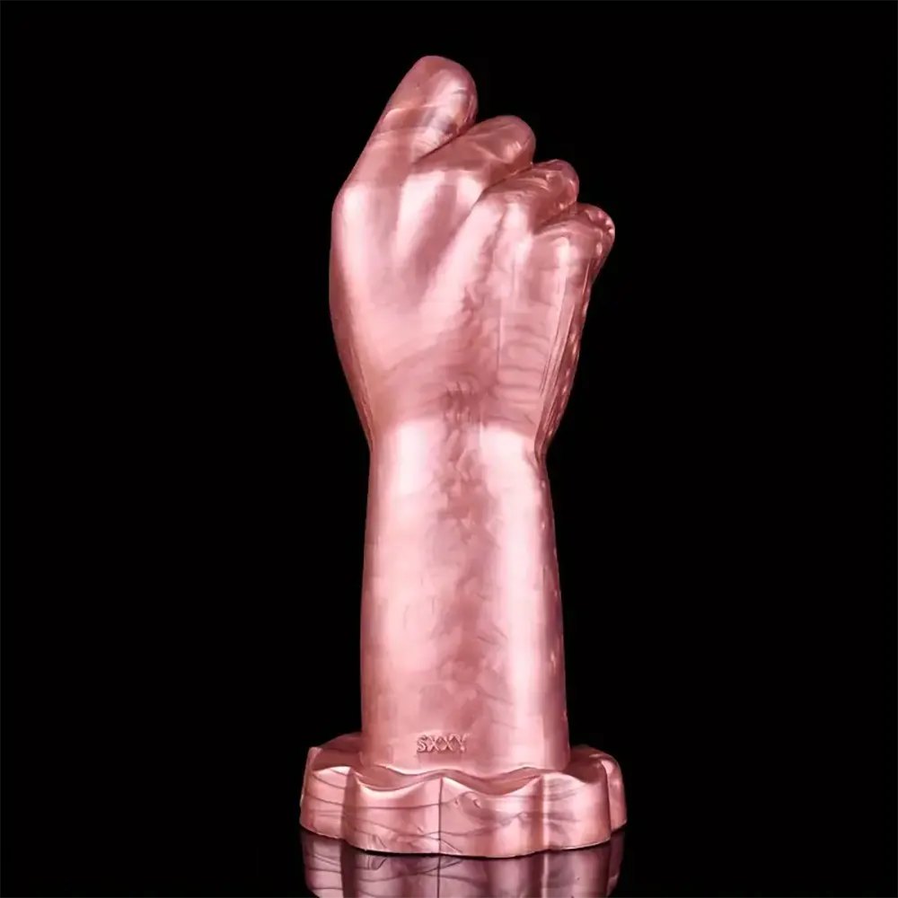 Metallic brown clenched fist fantasy dildo, photo 7