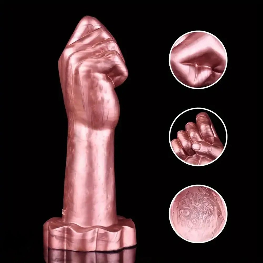 Metallic brown clenched fist fantasy dildo, photo 8