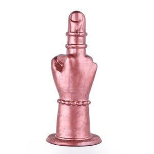 Pink clenched fist silicone dildo, photo 1