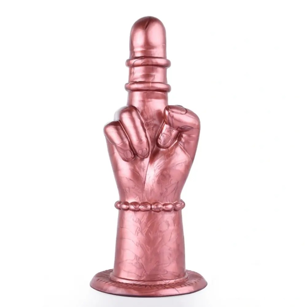 Pink clenched fist silicone dildo, photo 2