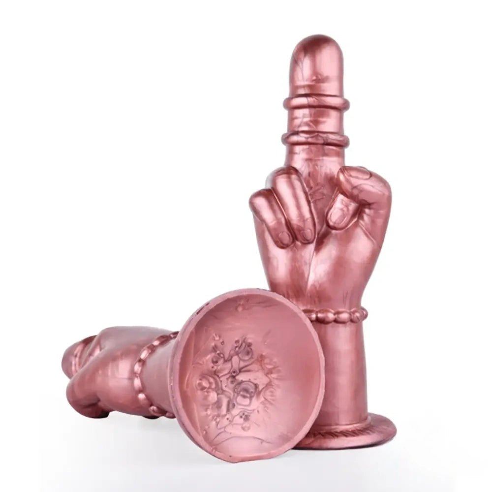 Pink clenched fist silicone dildo, photo 4