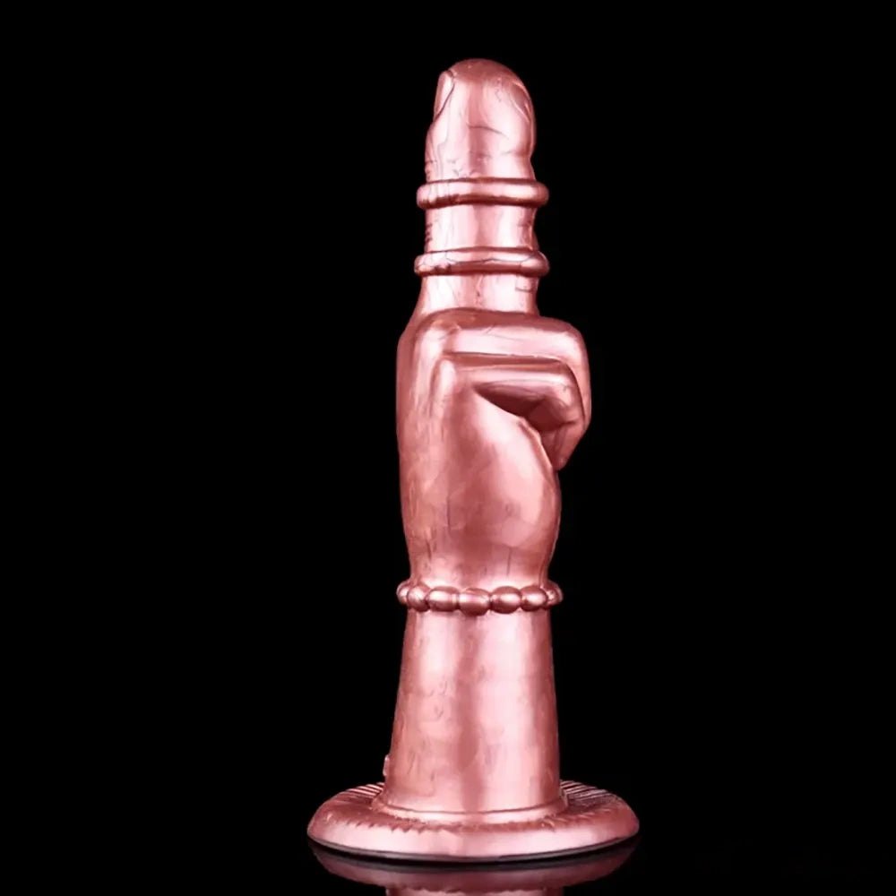Pink clenched fist silicone dildo, photo 6