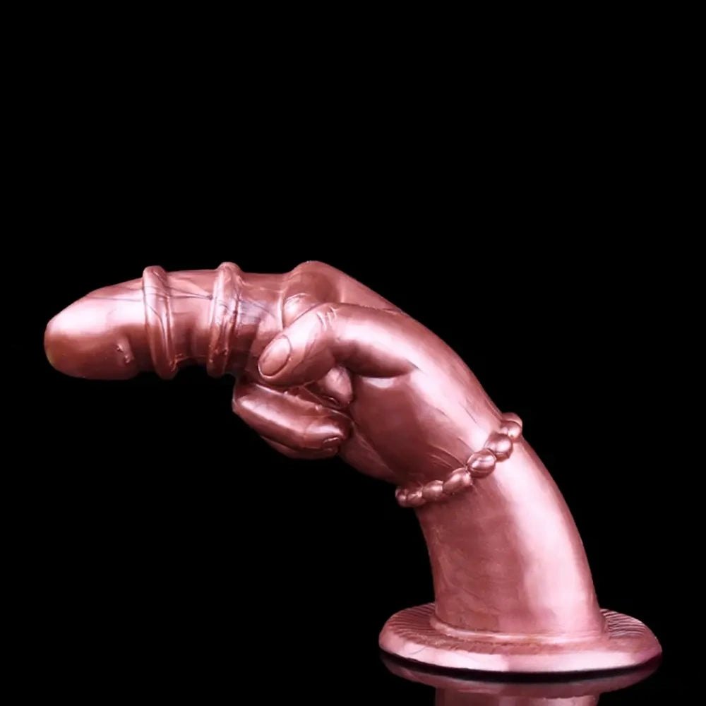 Pink clenched fist silicone dildo, photo 7