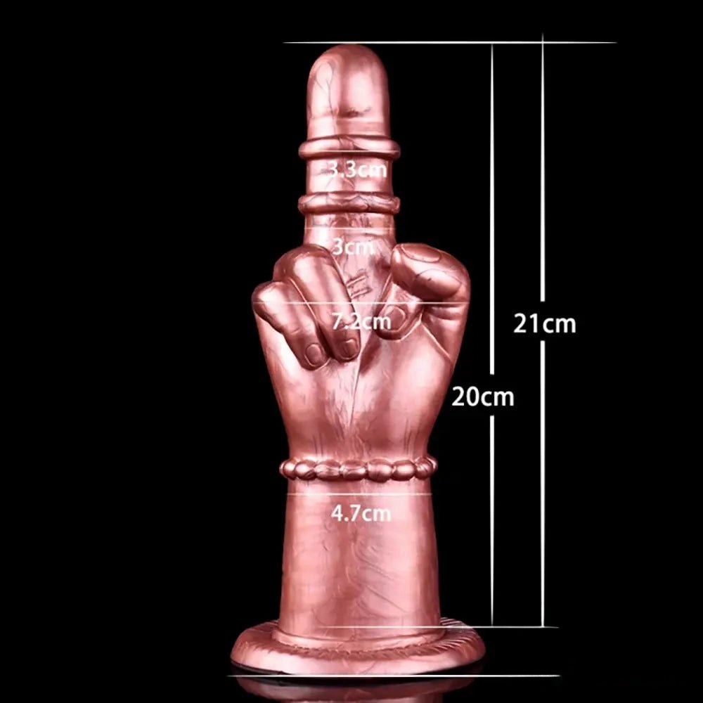 Pink clenched fist silicone dildo, photo 9