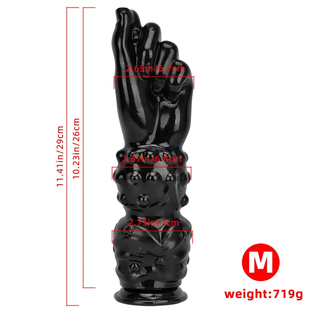 Black PVC clenched fist dildo, photo 16