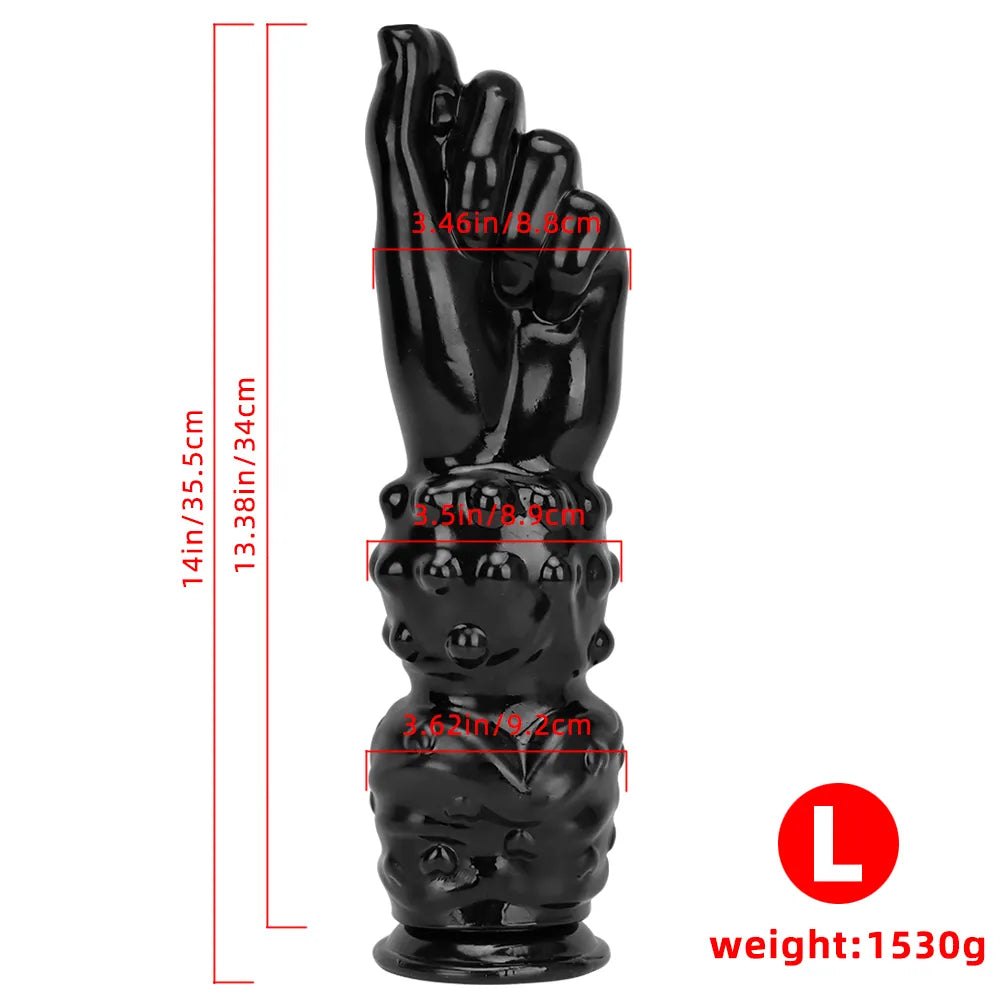 Black PVC clenched fist dildo, photo 18