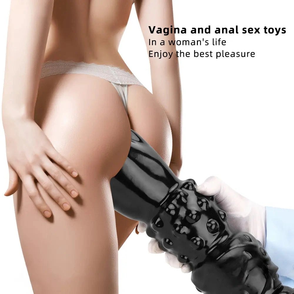 Black PVC clenched fist dildo, photo 3