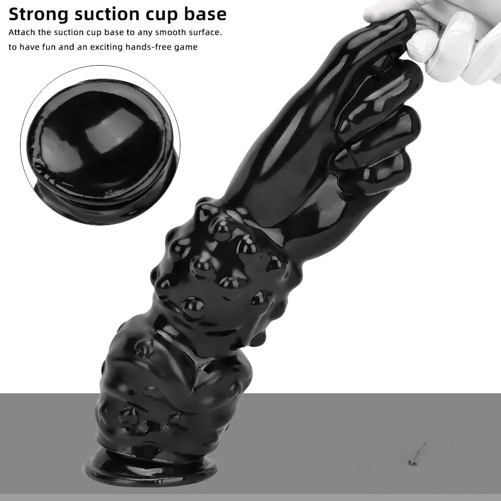 Black PVC clenched fist dildo, photo 4