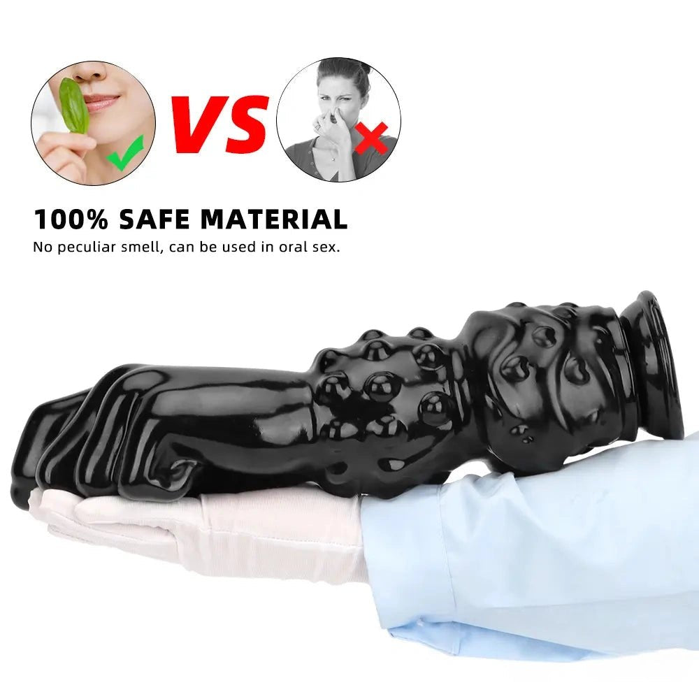 Black PVC clenched fist dildo, photo 5
