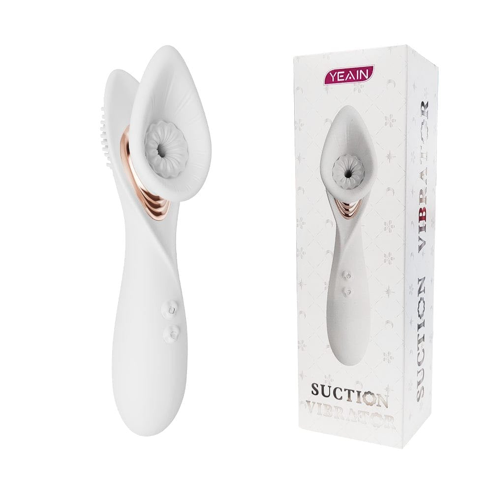 White clitoral suction and vibration massager, photo 1
