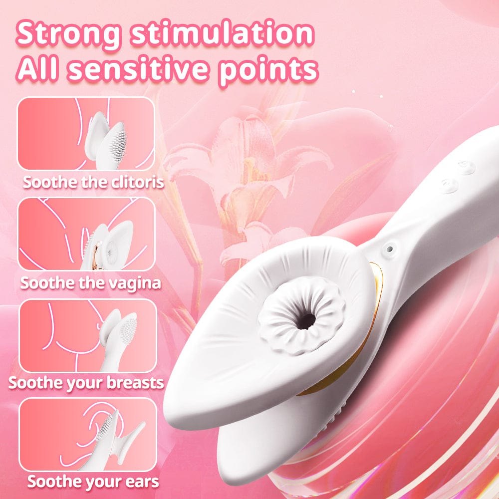 White clitoral suction and vibration massager, photo 2