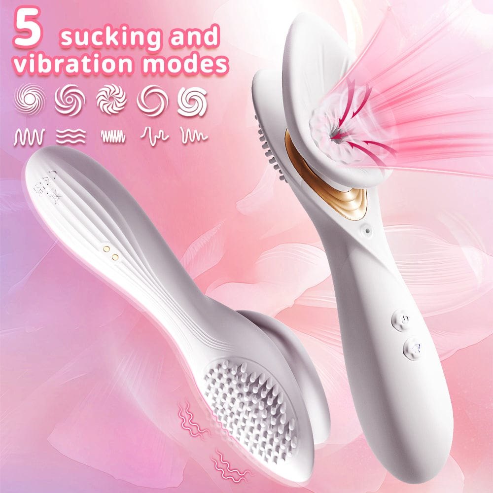 White clitoral suction and vibration massager, photo 4