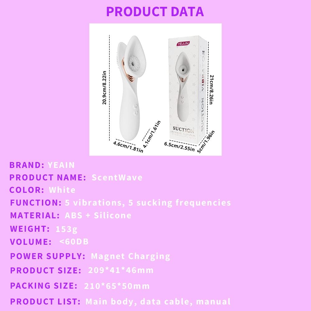 White clitoral suction and vibration massager, photo 9