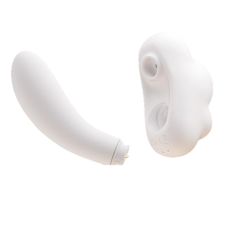 White cloud-shaped clitoral suction vibrator, photo 1