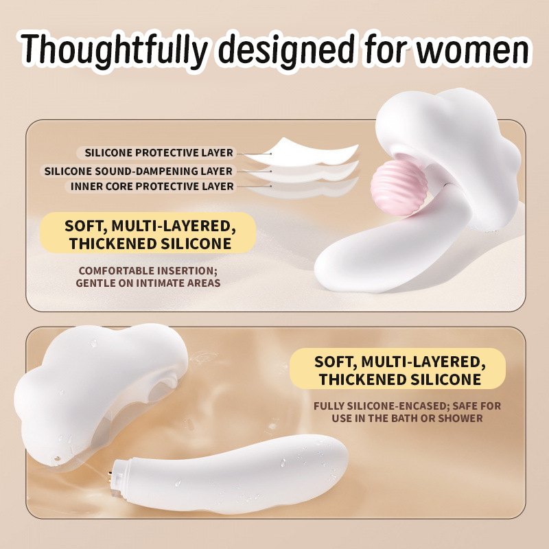 White cloud-shaped clitoral suction vibrator, photo 3