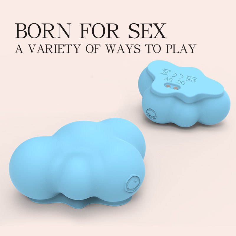 Blue cloud shaped silicone clit vibrator, photo 3