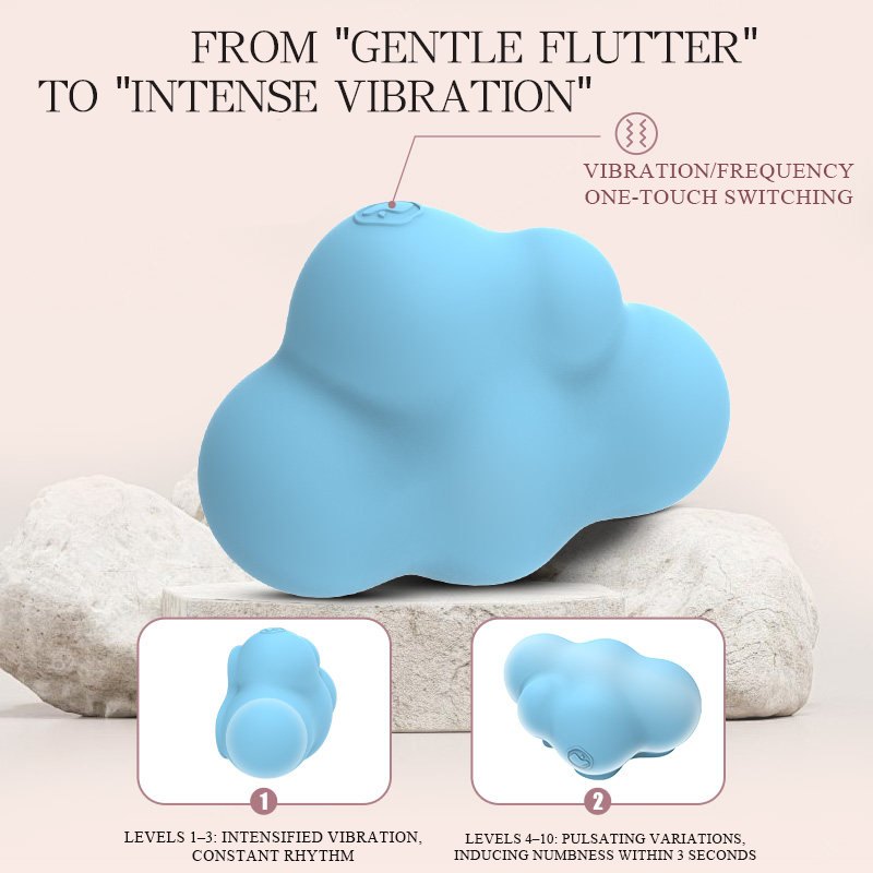 Blue cloud shaped silicone clit vibrator, photo 5